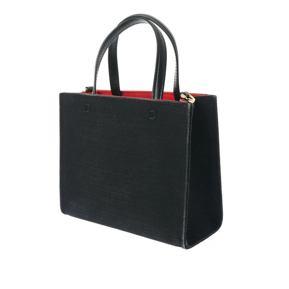 Givenchy TOTE Handbag Black GG Red Canvas Black Red